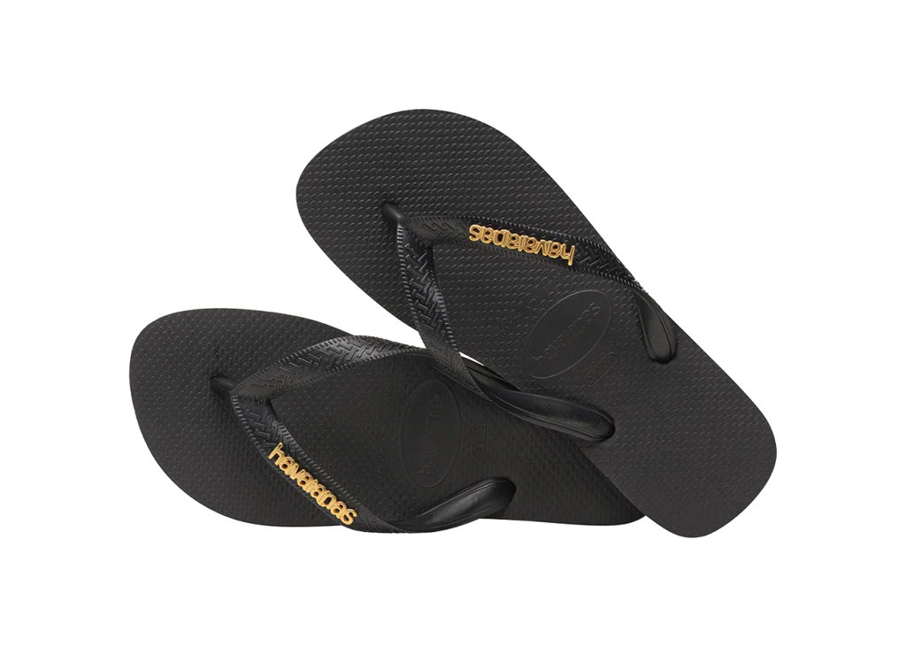 Women's Top Logo Metallic Flip Flops