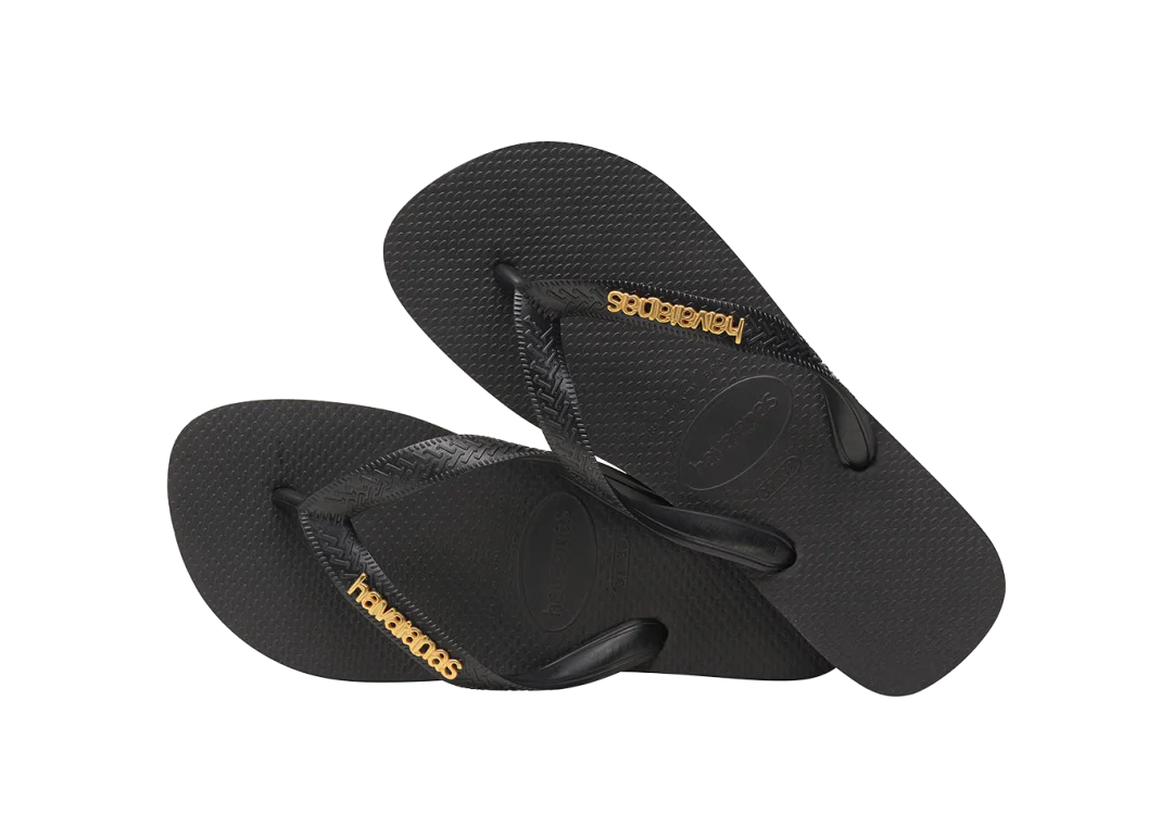 Women's Top Logo Metallic Flip Flops