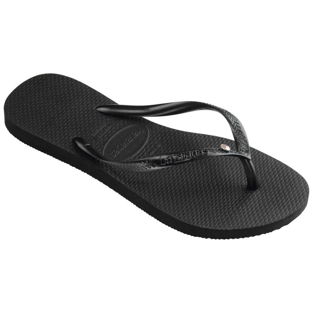 Women's Slim Crystal Flip Flops