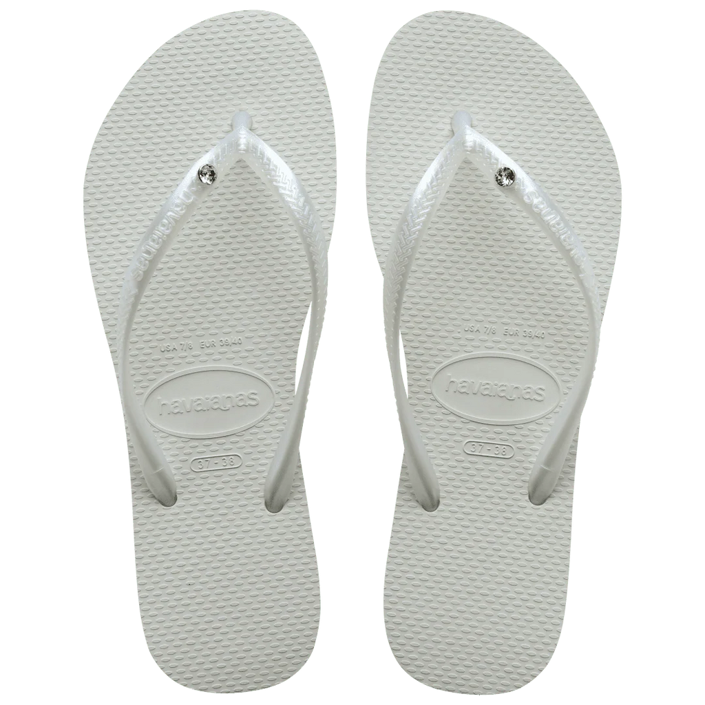 Women's Slim Crystal Flip Flops