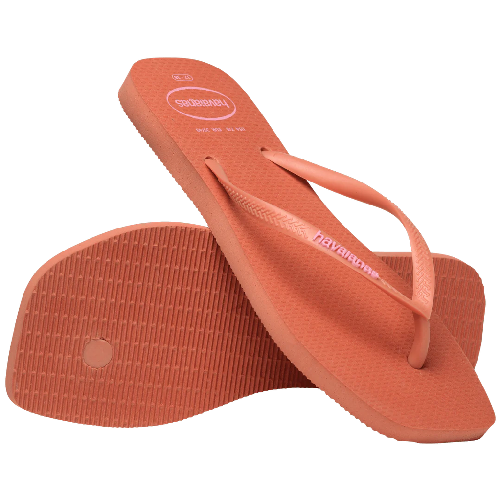 Women's Slim Square Logo Pop Up Flip Flops