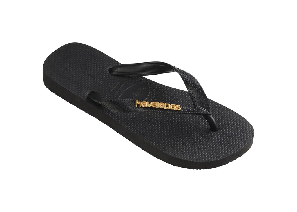 Women's Top Logo Metallic Flip Flops