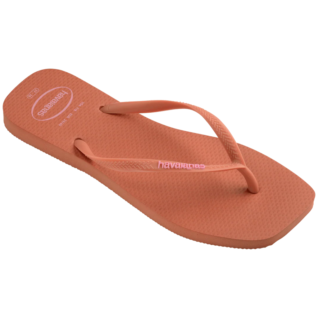 Women's Slim Square Logo Pop Up Flip Flops