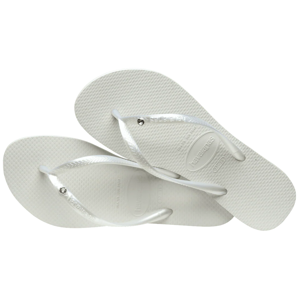 Women's Slim Crystal Flip Flops