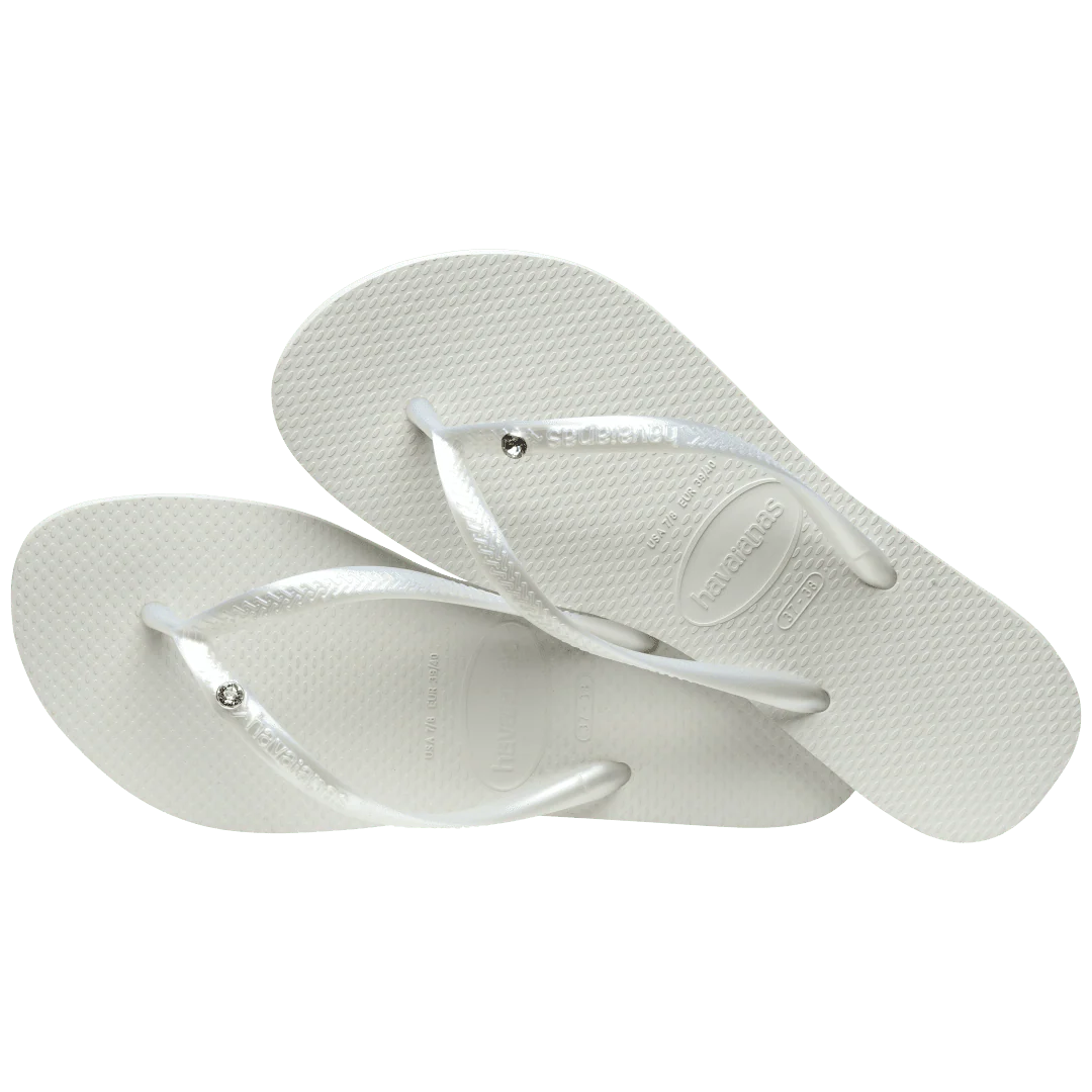 Women's Slim Crystal Flip Flops