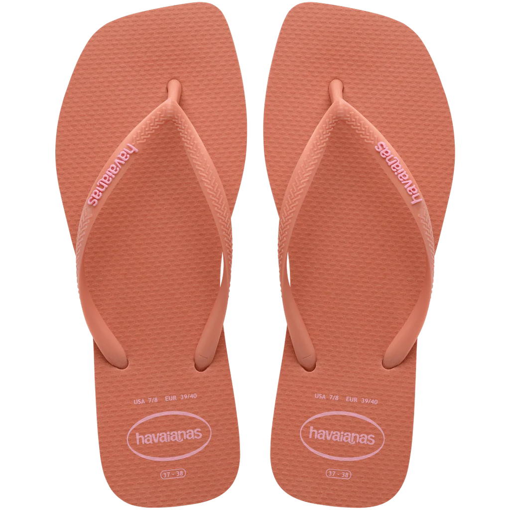 Women's Slim Square Logo Pop Up Flip Flops