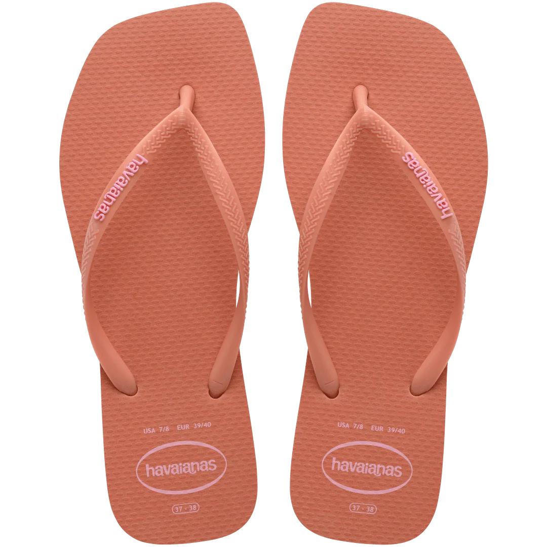 Women's Slim Square Logo Pop Up Flip Flops