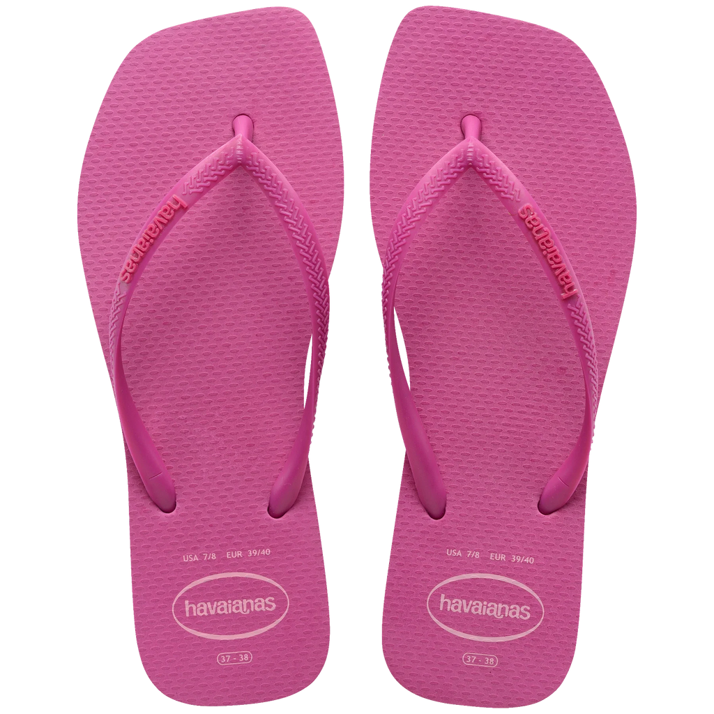 Women's Slim Square Logo Pop Up Flip Flops