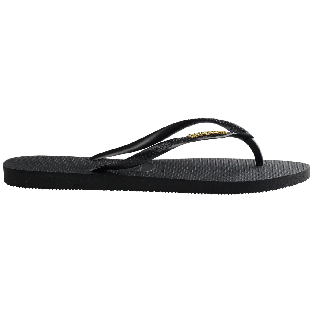 Women's Slim Logo Metallic Flip Flops