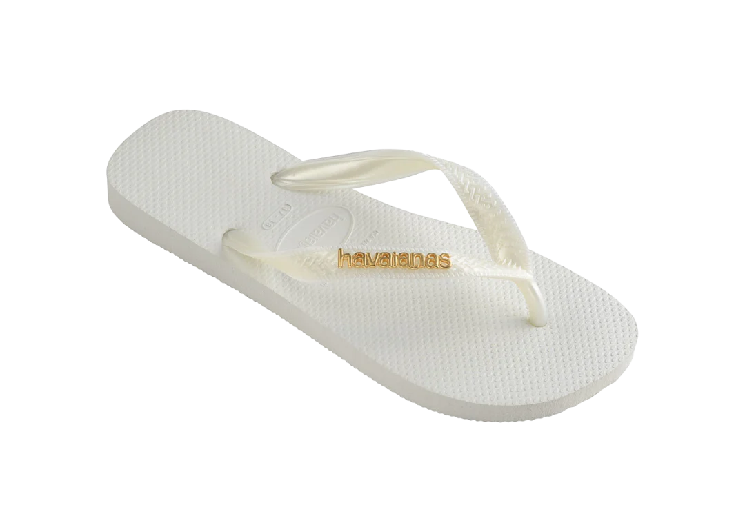 Women's Top Logo Metallic Flip Flops