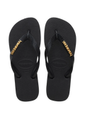 Women's Top Logo Metallic Flip Flops
