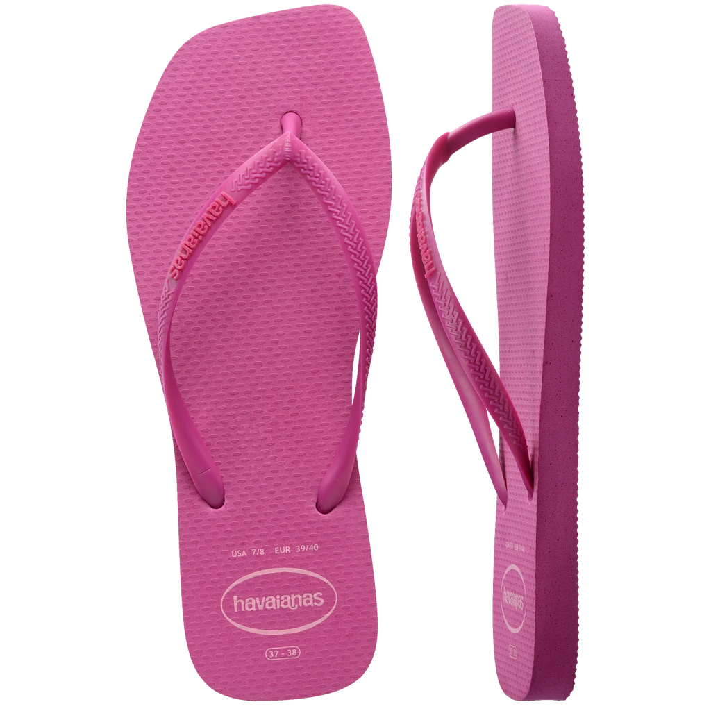 Women's Slim Square Logo Pop Up Flip Flops
