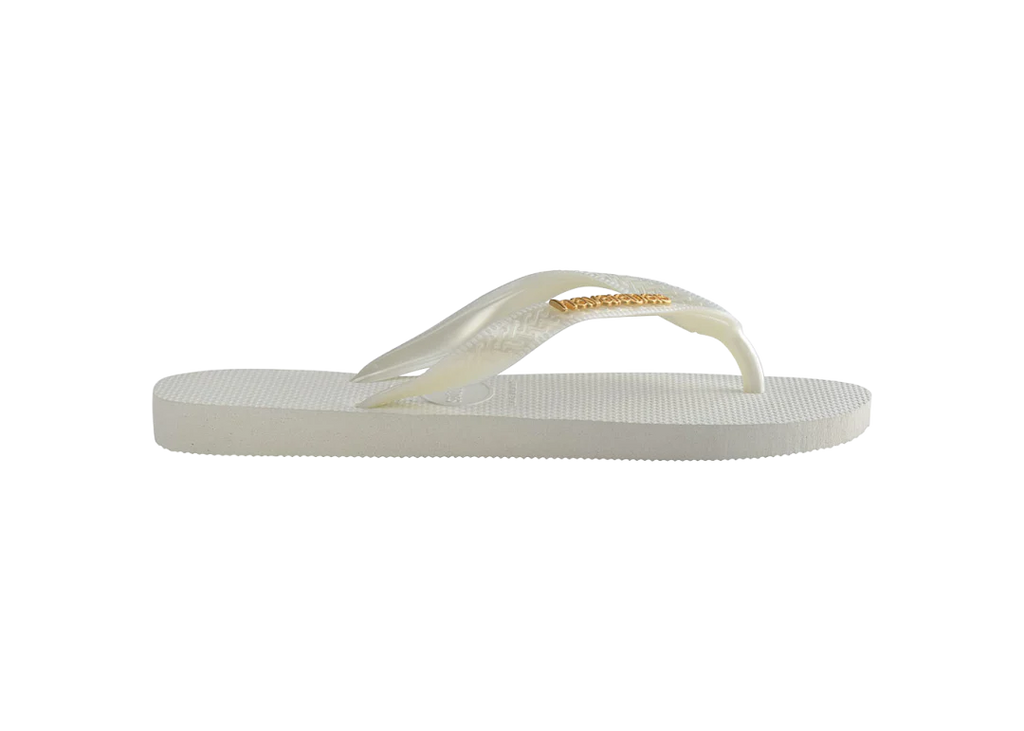 Women's Top Logo Metallic Flip Flops