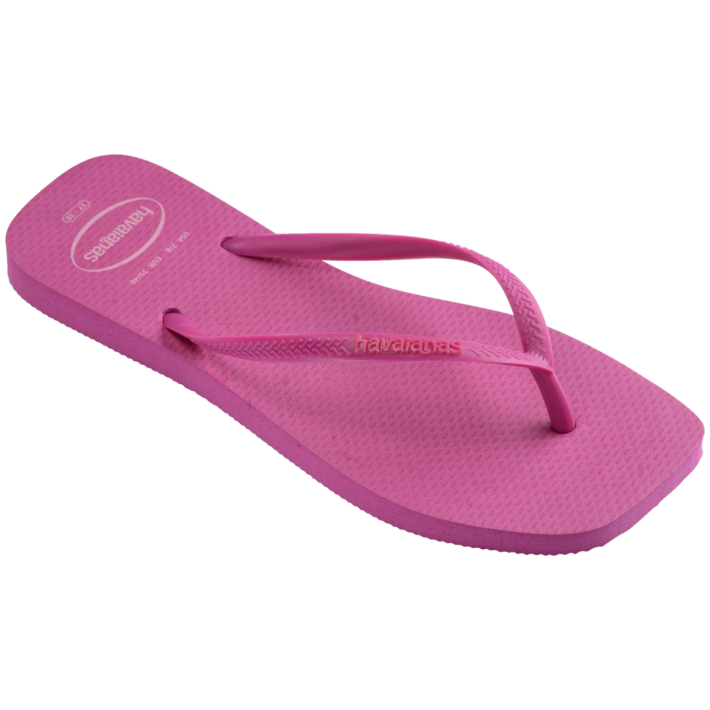 Women's Slim Square Logo Pop Up Flip Flops