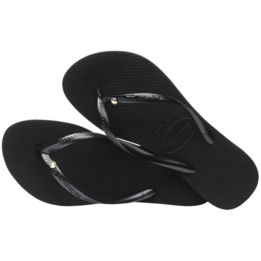 Women's Slim Crystal Flip Flops