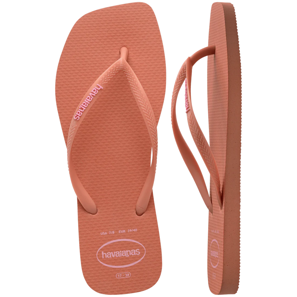 Women's Slim Square Logo Pop Up Flip Flops