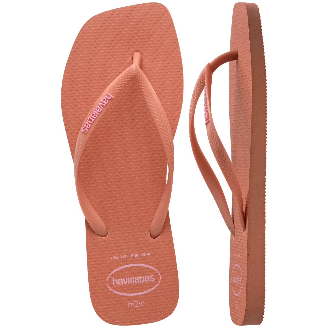 Women's Slim Square Logo Pop Up Flip Flops