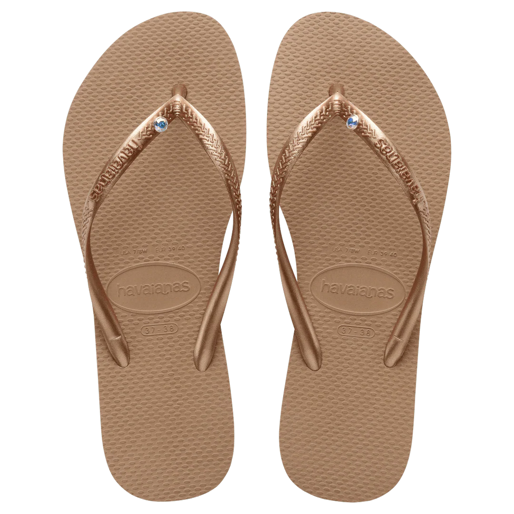 Women's Slim Crystal Flip Flops
