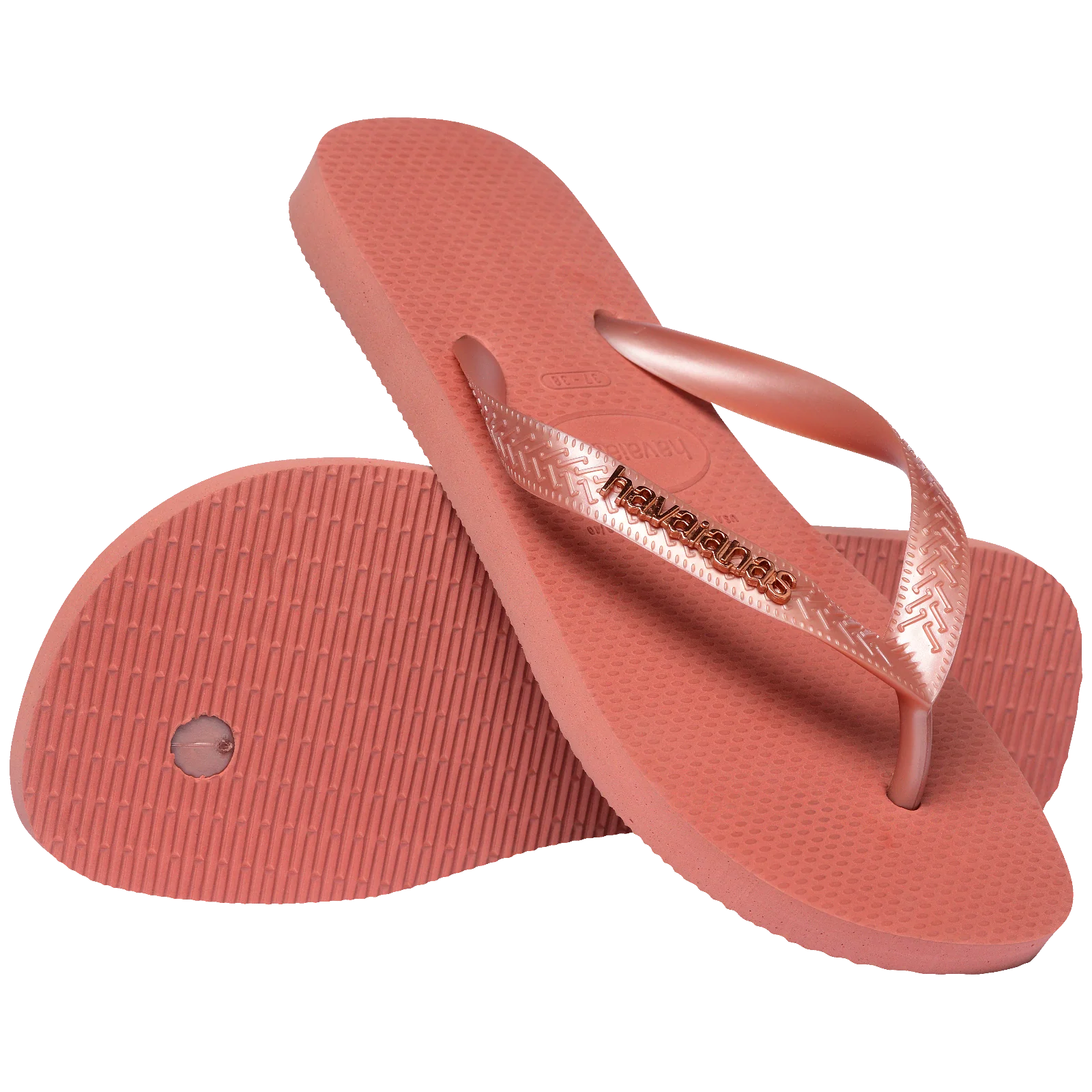 Women's Top Logo Metallic Flip Flops