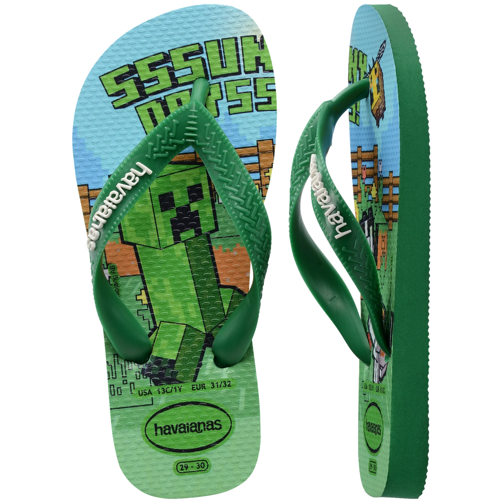 Kids' Minecraft Top Flip Flops