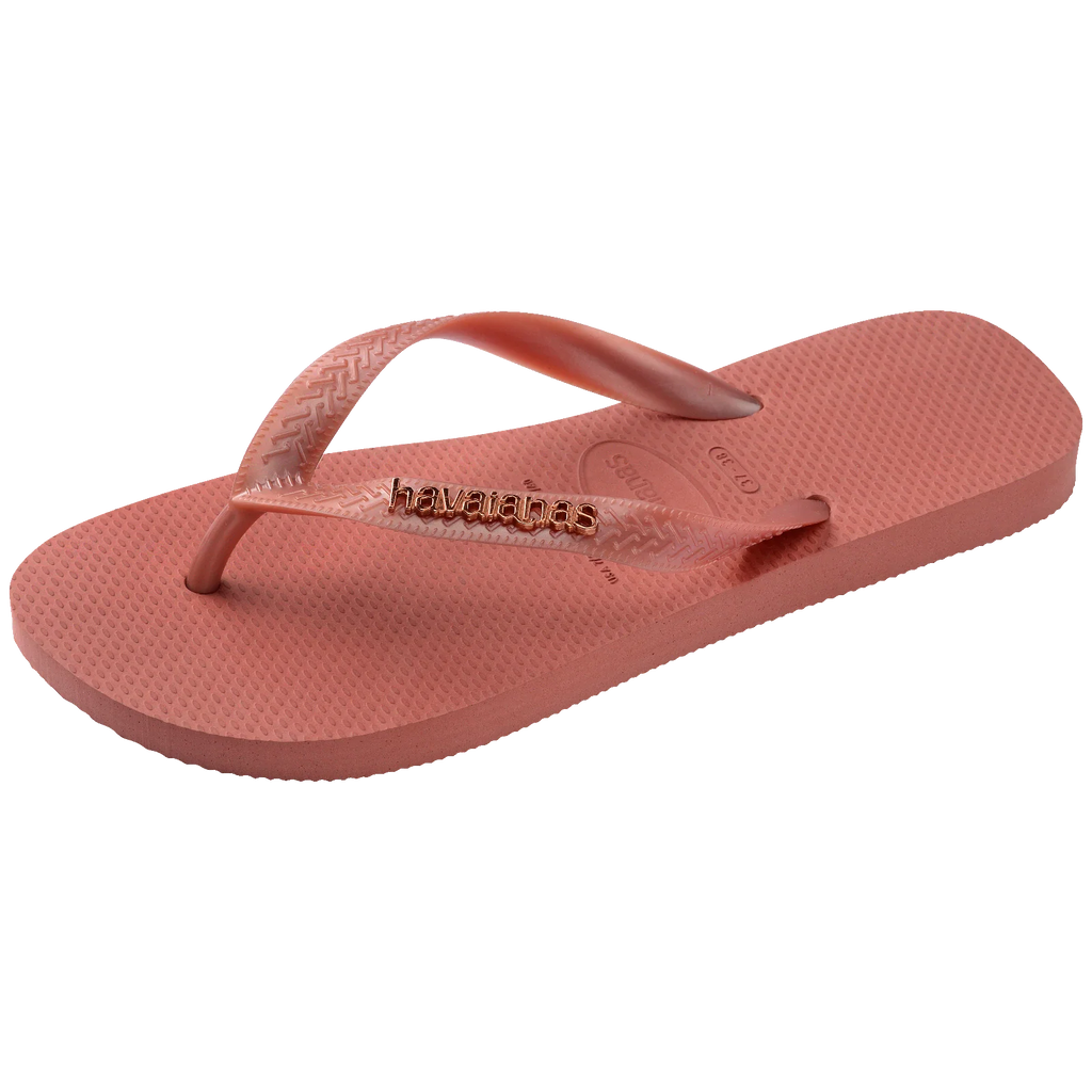 Women's Top Logo Metallic Flip Flops