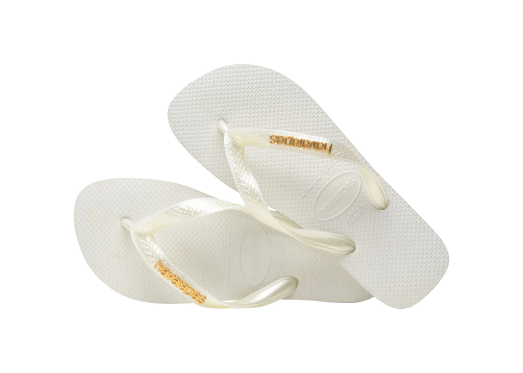 Women's Top Logo Metallic Flip Flops