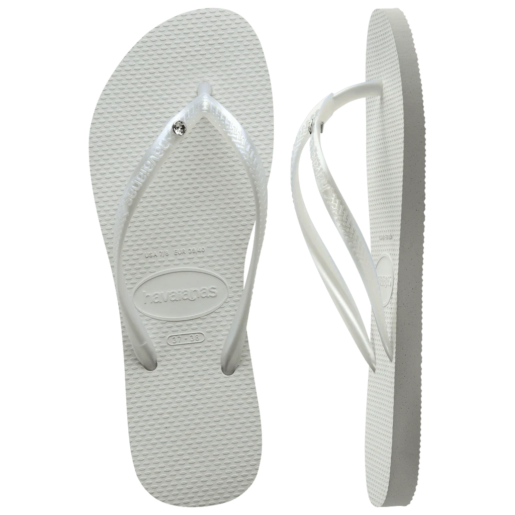 Women's Slim Crystal Flip Flops