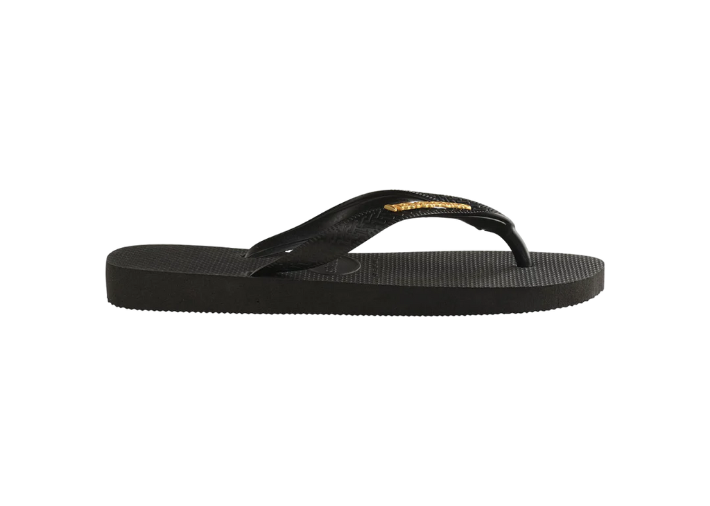 Women's Top Logo Metallic Flip Flops