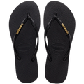 Women's Slim Logo Metallic Flip Flops
