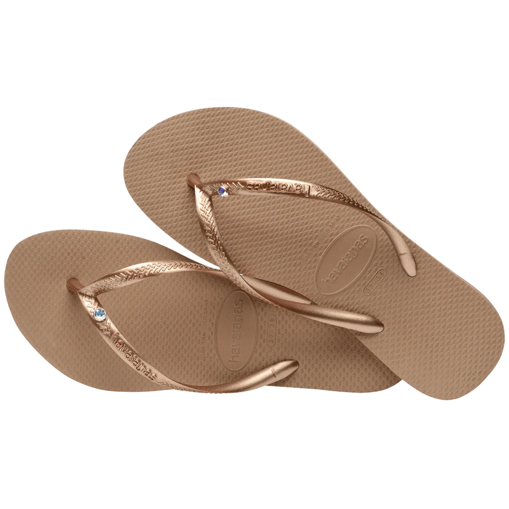 Women's Slim Crystal Flip Flops
