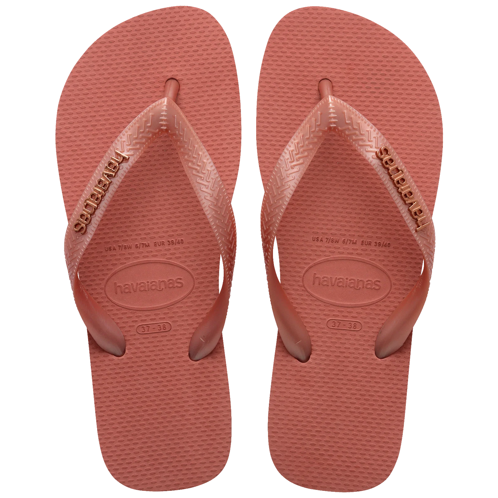 Women's Top Logo Metallic Flip Flops